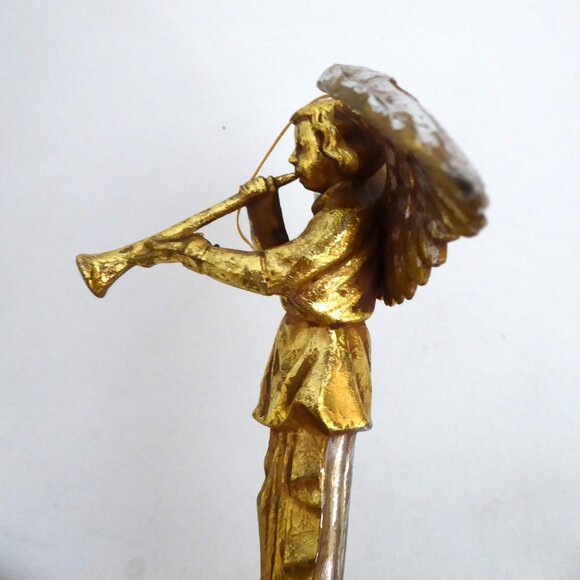 NEW 6.5” CHRISTMAS HOLIDAY GILT GOLD SILVER TRUMPETING ANGEL ORNAMENT LOT - Picture 6 of 11